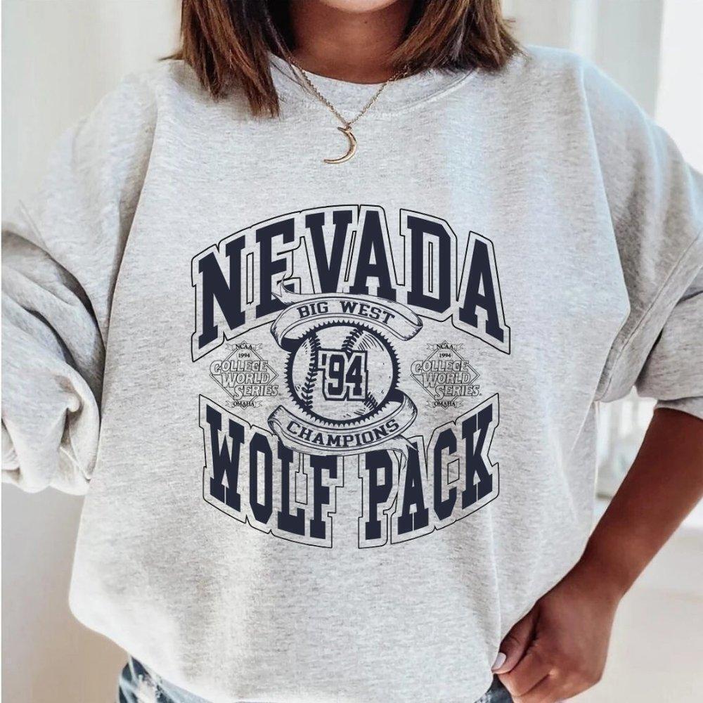 Nevada Wolf Pack University Baseball Crewneck Sweatshirt